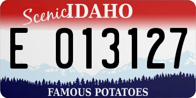 ID license plate E013127