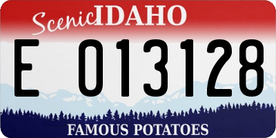 ID license plate E013128