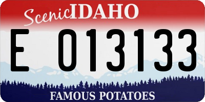 ID license plate E013133