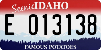 ID license plate E013138