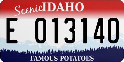 ID license plate E013140