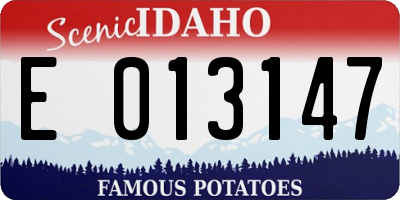 ID license plate E013147