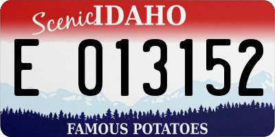 ID license plate E013152
