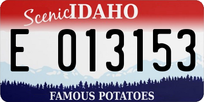 ID license plate E013153