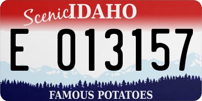 ID license plate E013157