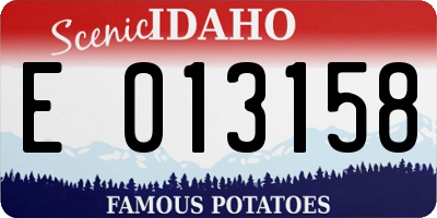 ID license plate E013158