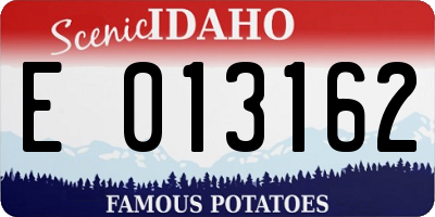 ID license plate E013162