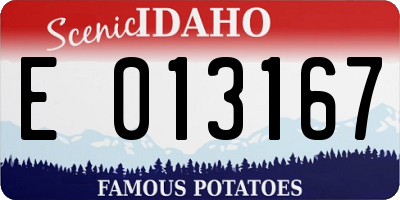 ID license plate E013167