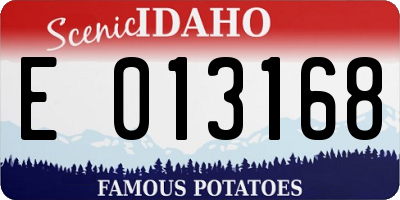 ID license plate E013168
