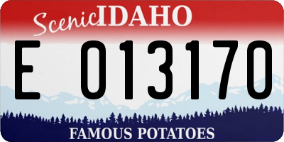 ID license plate E013170