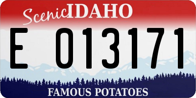 ID license plate E013171