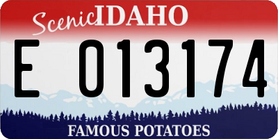 ID license plate E013174