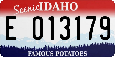 ID license plate E013179