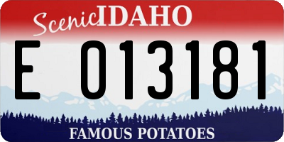 ID license plate E013181