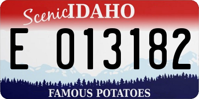 ID license plate E013182