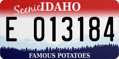 ID license plate E013184