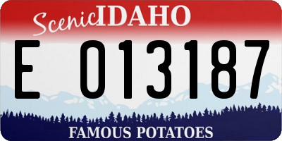ID license plate E013187
