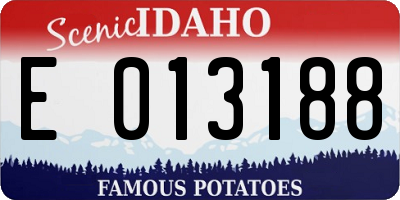 ID license plate E013188