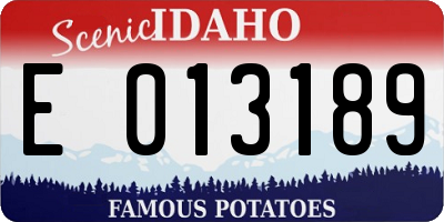 ID license plate E013189