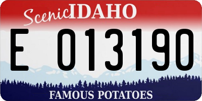 ID license plate E013190