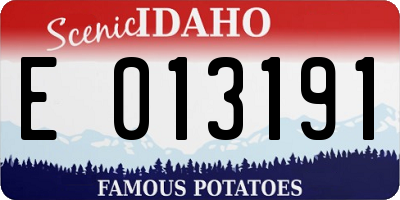 ID license plate E013191