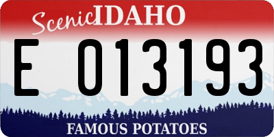 ID license plate E013193