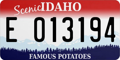 ID license plate E013194