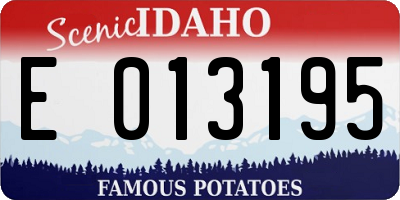 ID license plate E013195