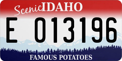ID license plate E013196