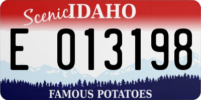 ID license plate E013198