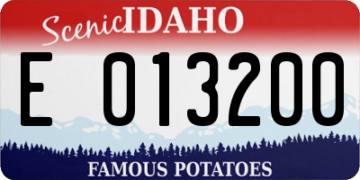 ID license plate E013200