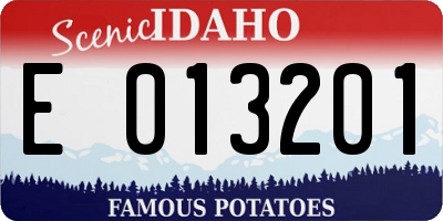 ID license plate E013201