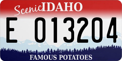 ID license plate E013204