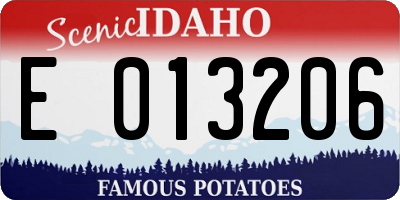 ID license plate E013206