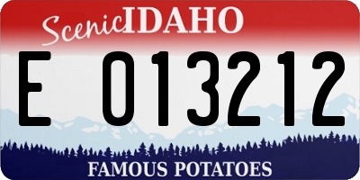 ID license plate E013212