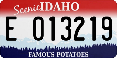 ID license plate E013219