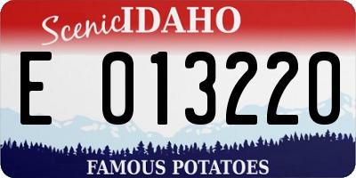 ID license plate E013220