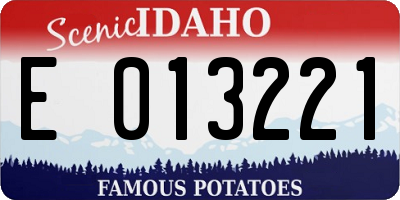 ID license plate E013221