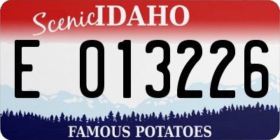 ID license plate E013226
