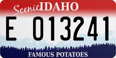 ID license plate E013241