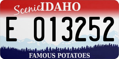 ID license plate E013252