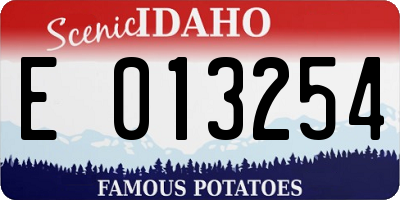 ID license plate E013254