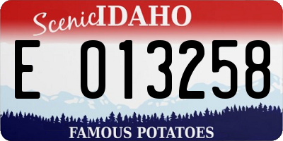 ID license plate E013258