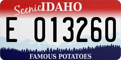 ID license plate E013260