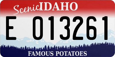 ID license plate E013261