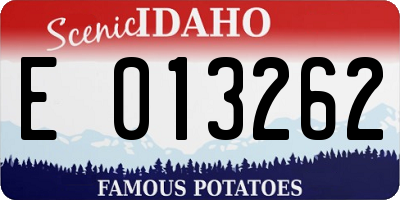 ID license plate E013262