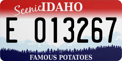 ID license plate E013267