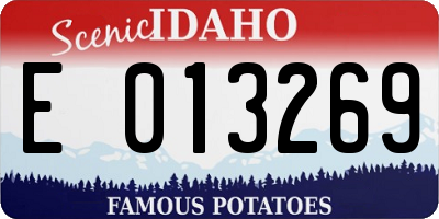ID license plate E013269
