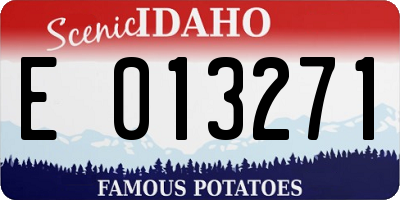 ID license plate E013271