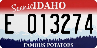 ID license plate E013274